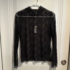 Anthropologie Black Lace Shirt